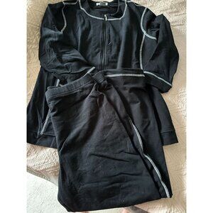 Bella Colori 2pc black casual jacket and pants lounge set Medium